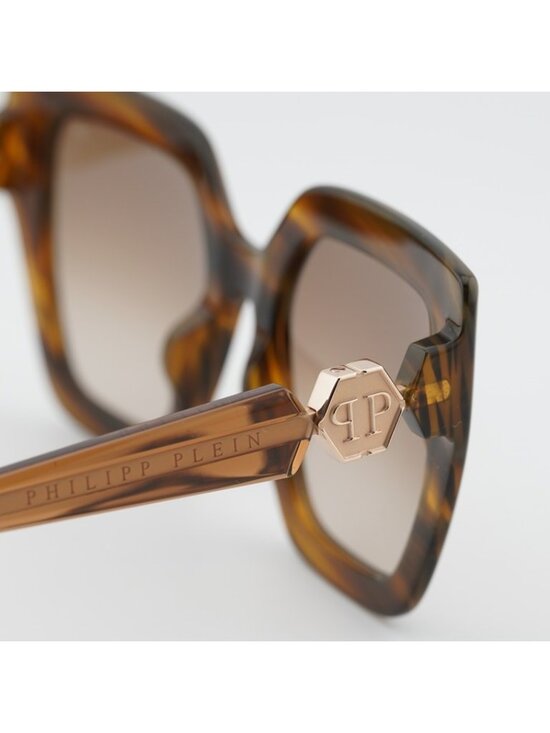 Philipp Plein SPP064S 03BQ Sunglasses Brown Square Frame, Brown Lenses main image 8